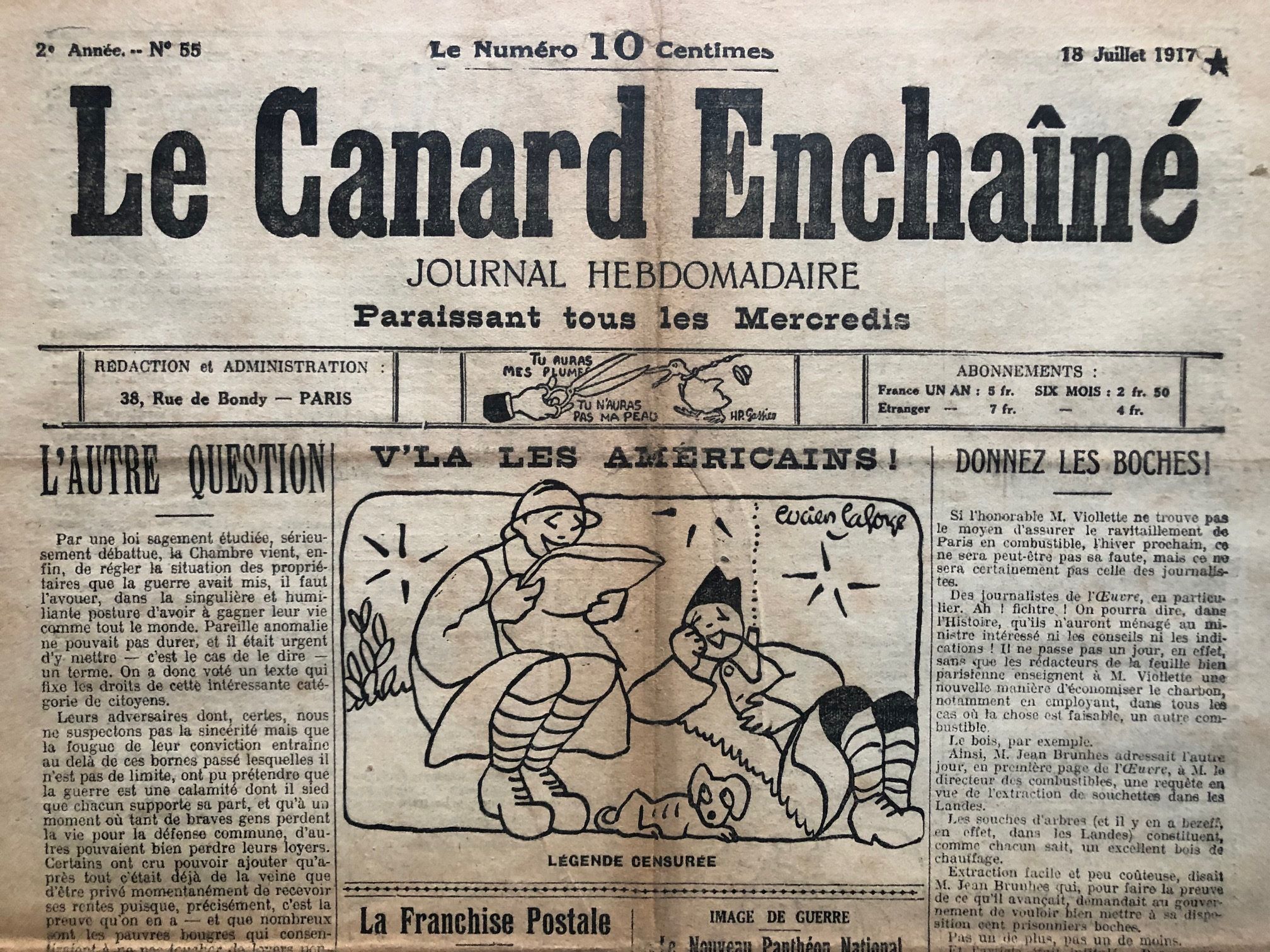 Couac ! | Acheter un Canard | Vente d'Anciens Journaux du Canard Enchaîné. Des Journaux Satiriques de Collection, Historiques & Authentiques de 1916 à 2004 ! | 55 1