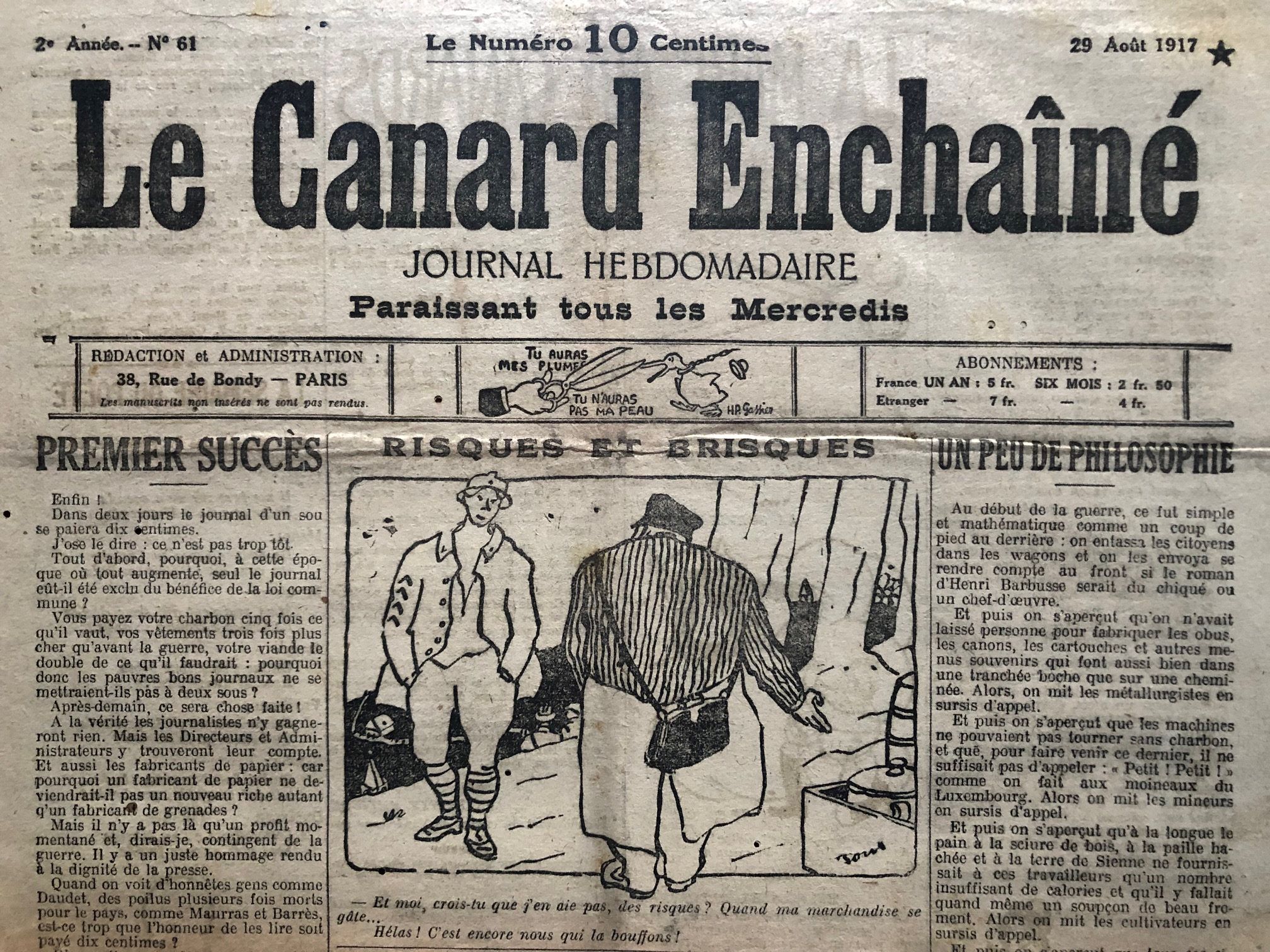Couac ! | Acheter un Canard | Vente d'Anciens Journaux du Canard Enchaîné. Des Journaux Satiriques de Collection, Historiques & Authentiques de 1916 à 2004 ! | 61 1