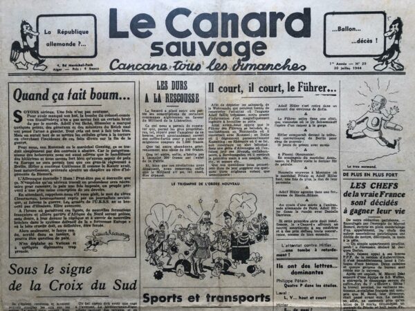 N° 39 du Canard Sauvage -  30 Juillet 1944