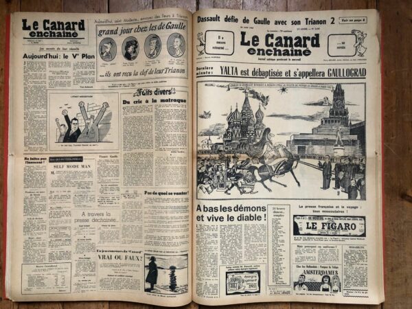 Année 1966 du Canard Enchaîné complète et brochée – Image 2