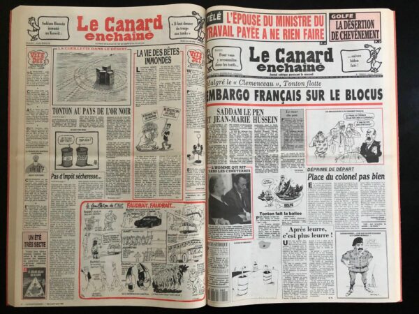 Année 1990 du Canard Enchaîné complète et brochée – Image 2