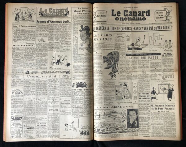Année 1954 du Canard Enchaîné complète et brochée – Image 2