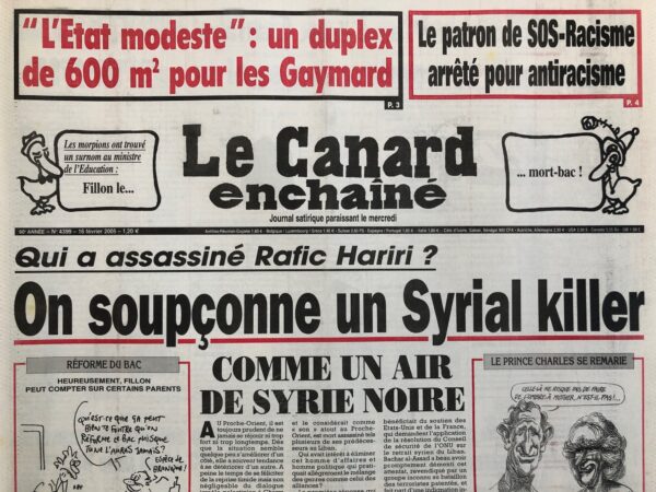 N° 4399 du Canard Enchaîné -  16 Février 2005