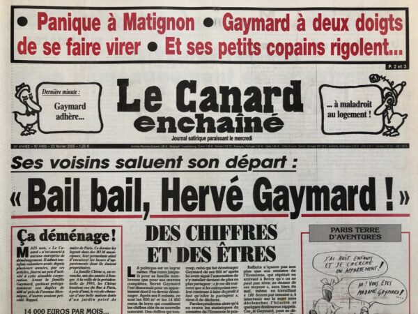 N° 4400 du Canard Enchaîné -  23 Février 2005