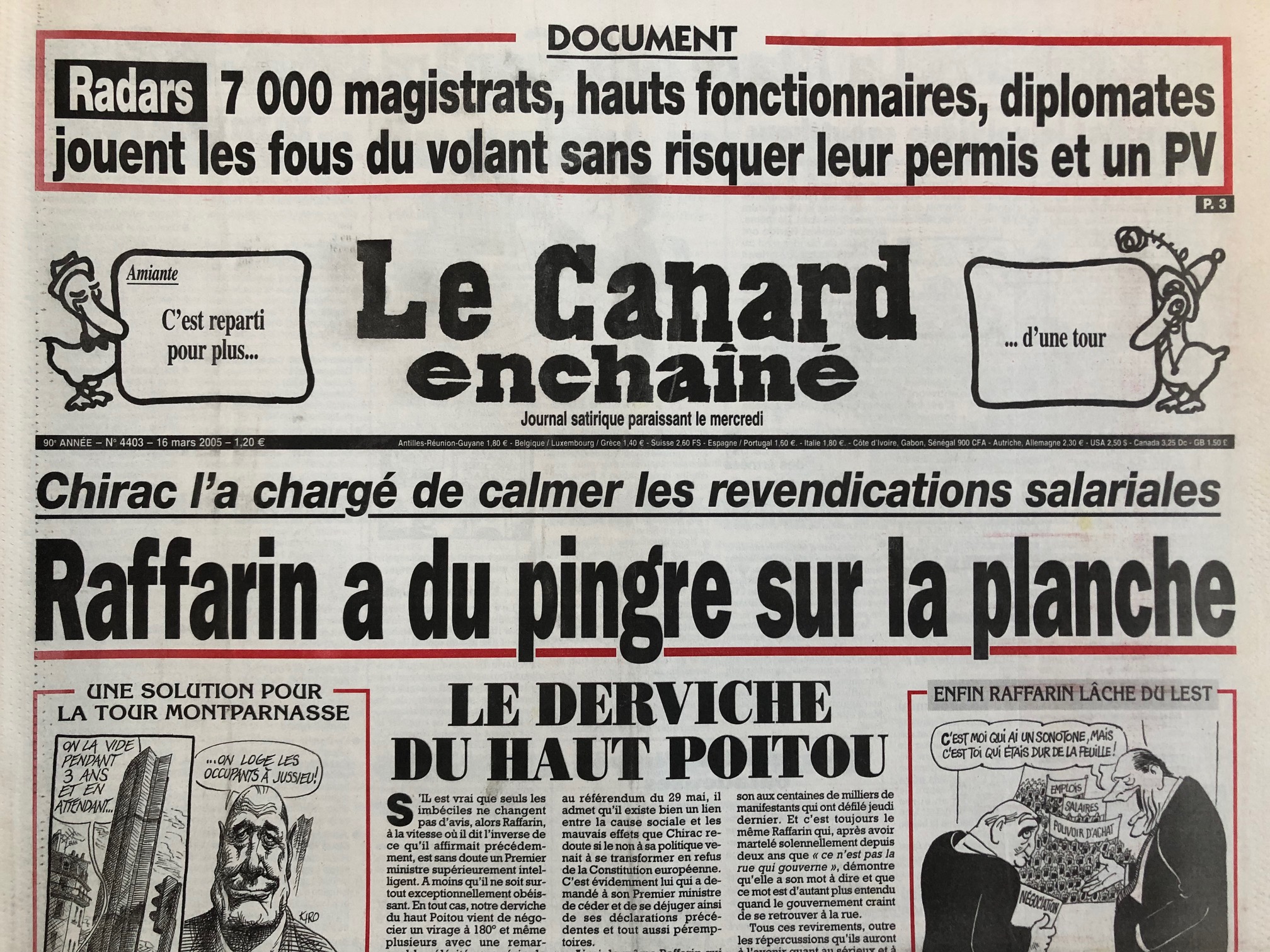 Couac ! | Acheter un Canard | Vente d'Anciens Journaux du Canard Enchaîné. Des Journaux Satiriques de Collection, Historiques & Authentiques de 1916 à 2004 ! | 4403