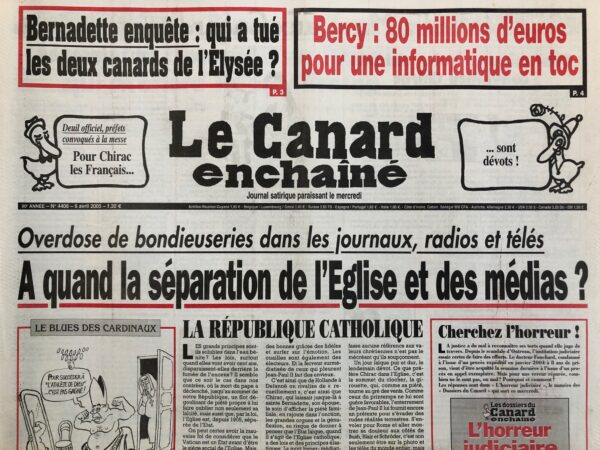 N° 4406 du Canard Enchaîné -  6 Avril 2005