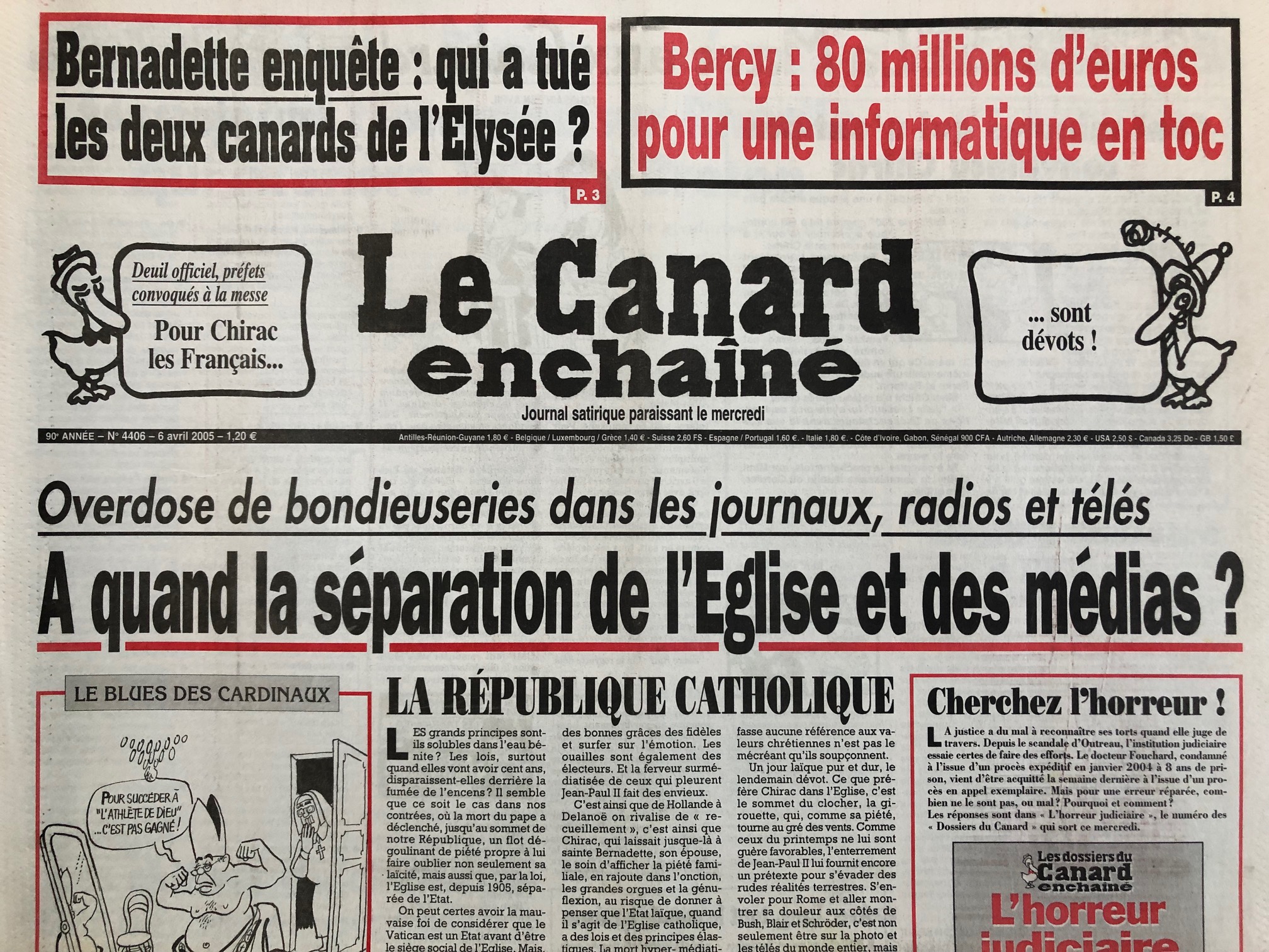Couac ! | Acheter un Canard | Vente d'Anciens Journaux du Canard Enchaîné. Des Journaux Satiriques de Collection, Historiques & Authentiques de 1916 à 2004 ! | 4406