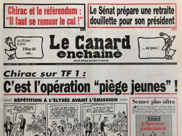N° 4407 du Canard Enchaîné -  13 Avril 2005