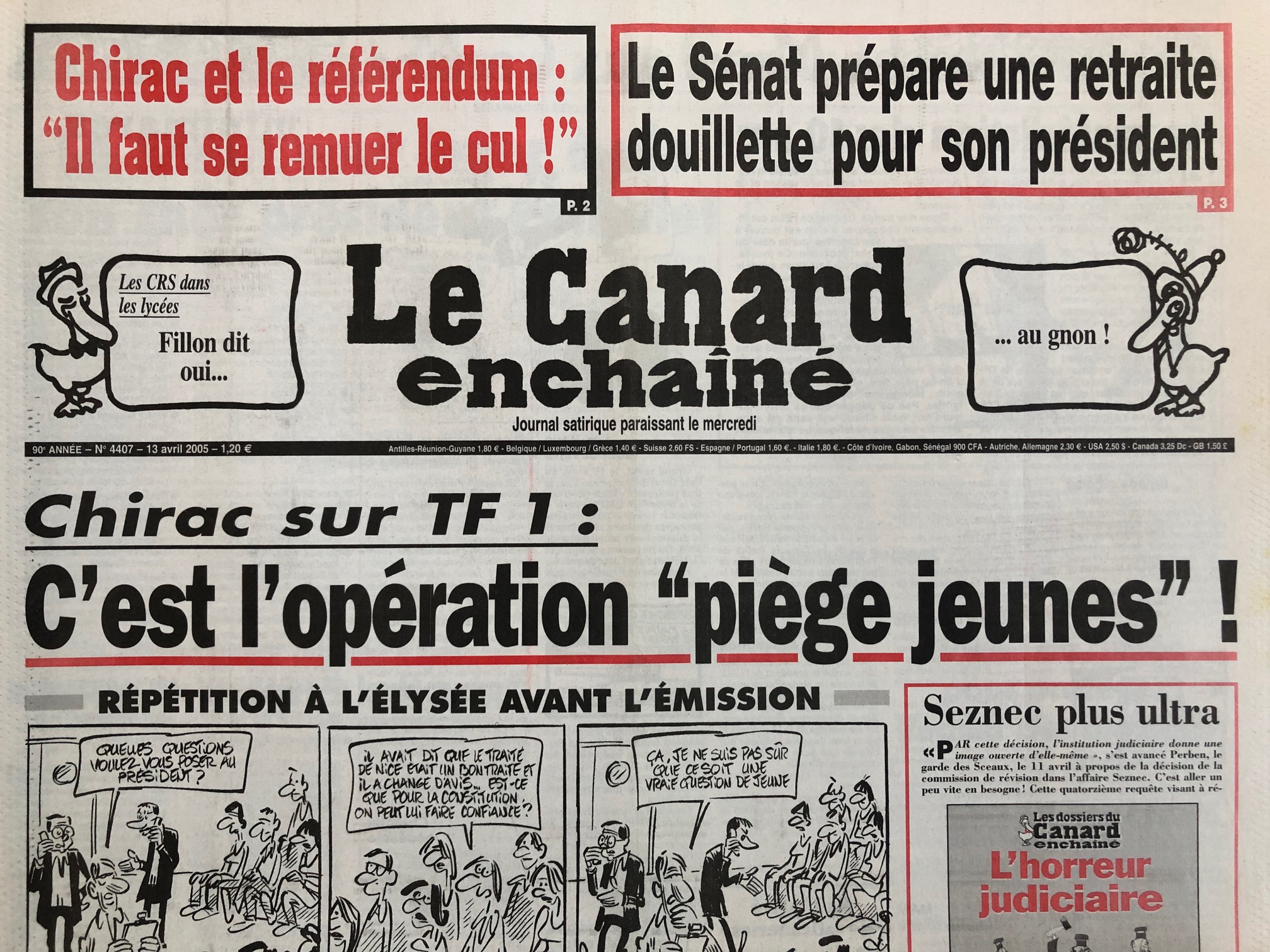 Couac ! | Acheter un Canard | Vente d'Anciens Journaux du Canard Enchaîné. Des Journaux Satiriques de Collection, Historiques & Authentiques de 1916 à 2004 ! | 4407