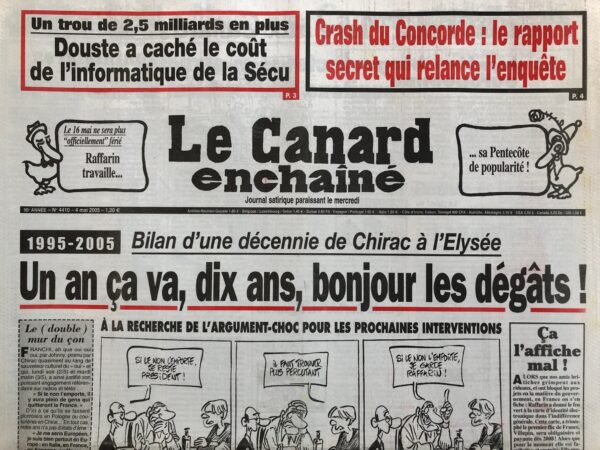 N° 4410 du Canard Enchaîné -  4 Mai 2005
