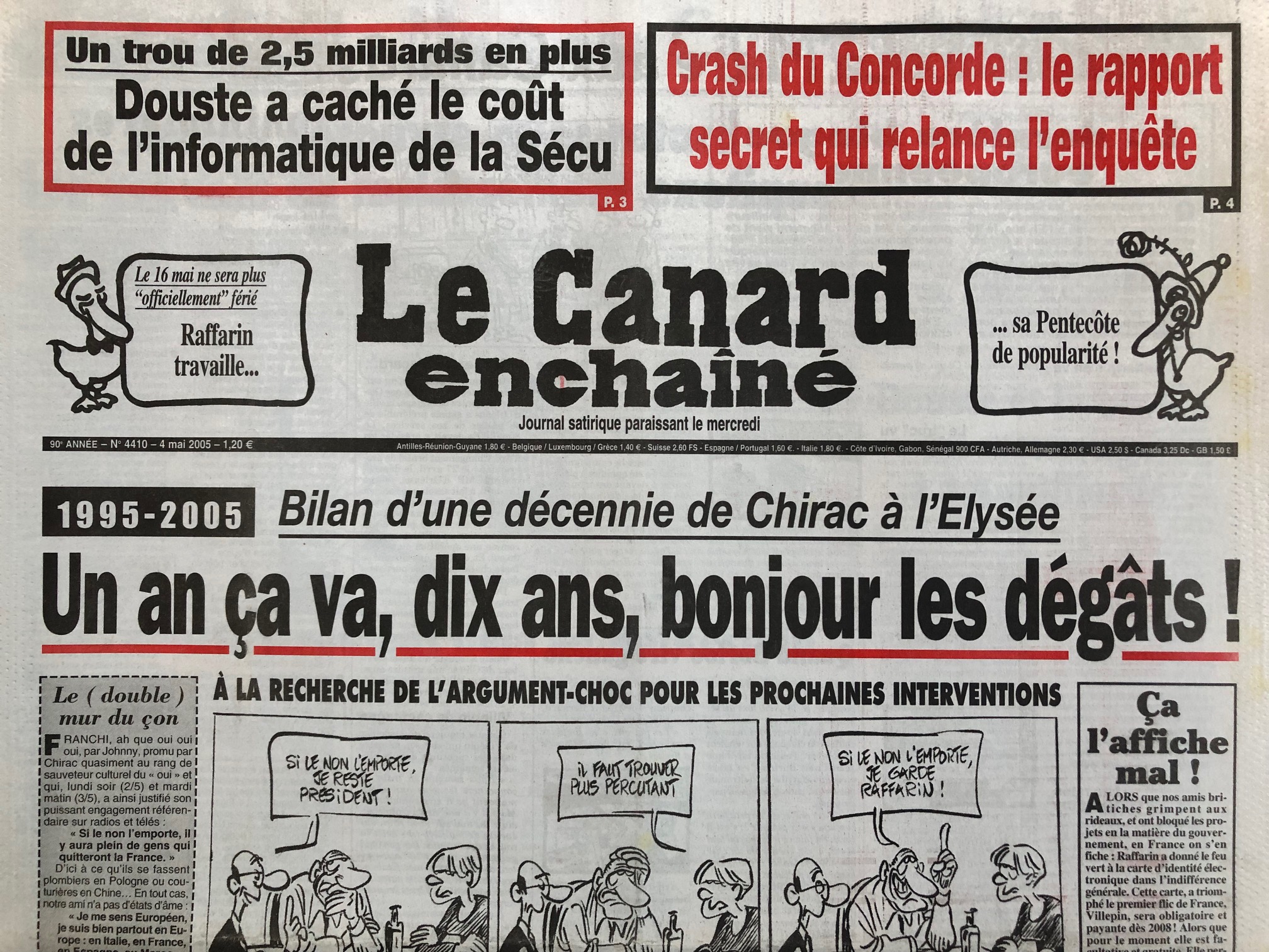 Couac ! | Acheter un Canard | Vente d'Anciens Journaux du Canard Enchaîné. Des Journaux Satiriques de Collection, Historiques & Authentiques de 1916 à 2004 ! | 4410