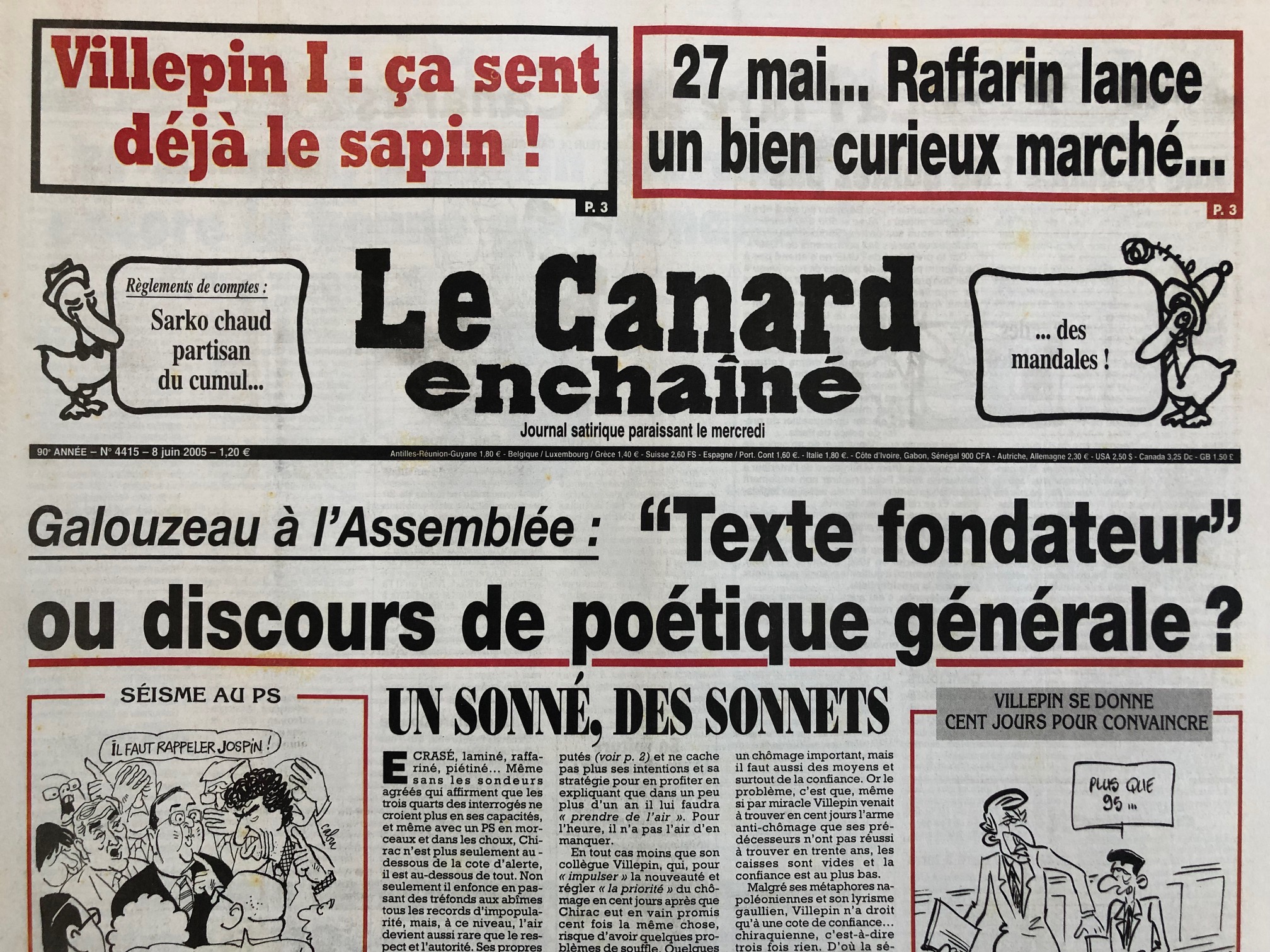 Couac ! | Acheter un Canard | Vente d'Anciens Journaux du Canard Enchaîné. Des Journaux Satiriques de Collection, Historiques & Authentiques de 1916 à 2004 ! | 4415
