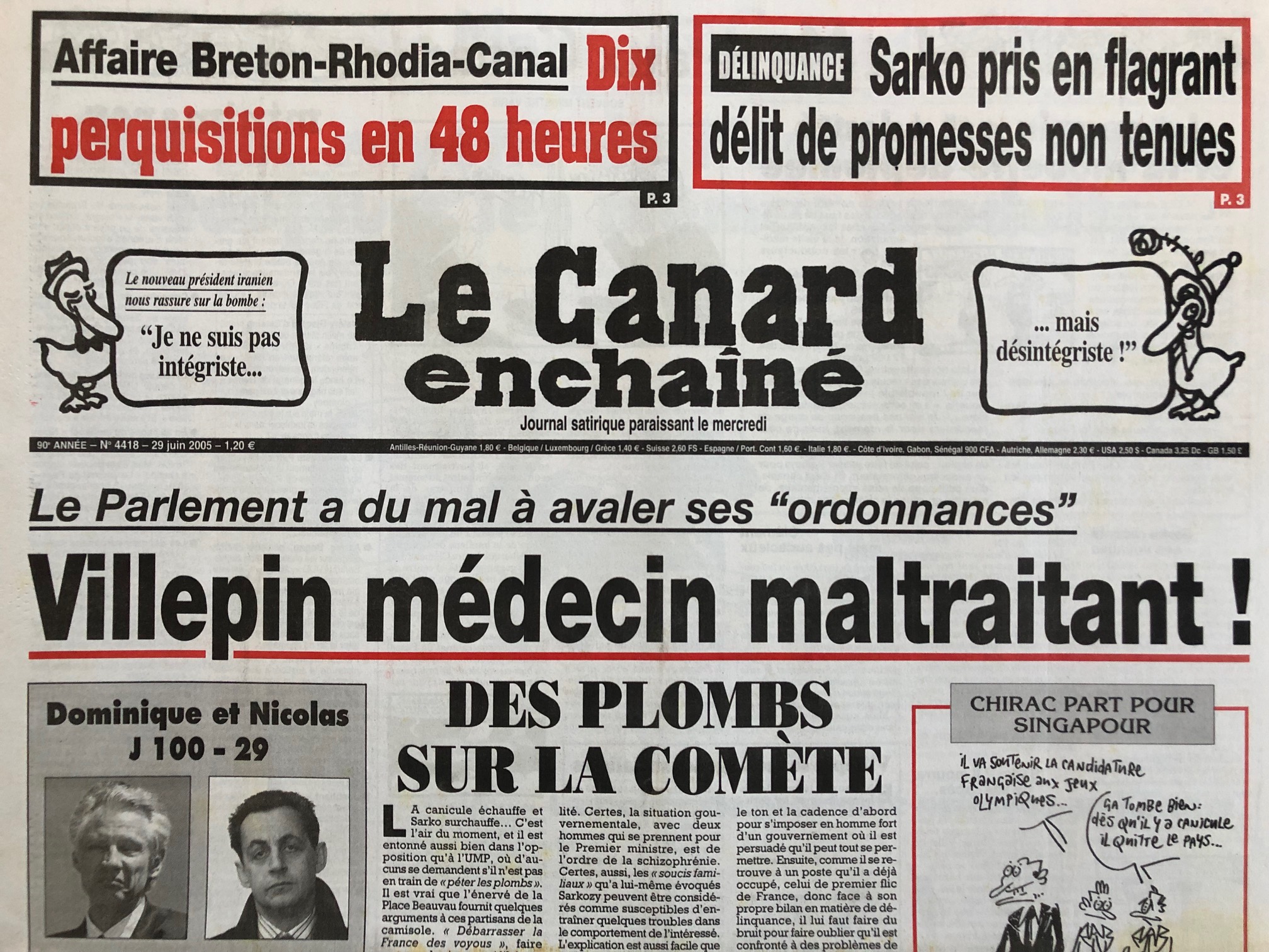 Couac ! | Acheter un Canard | Vente d'Anciens Journaux du Canard Enchaîné. Des Journaux Satiriques de Collection, Historiques & Authentiques de 1916 à 2004 ! | 4418