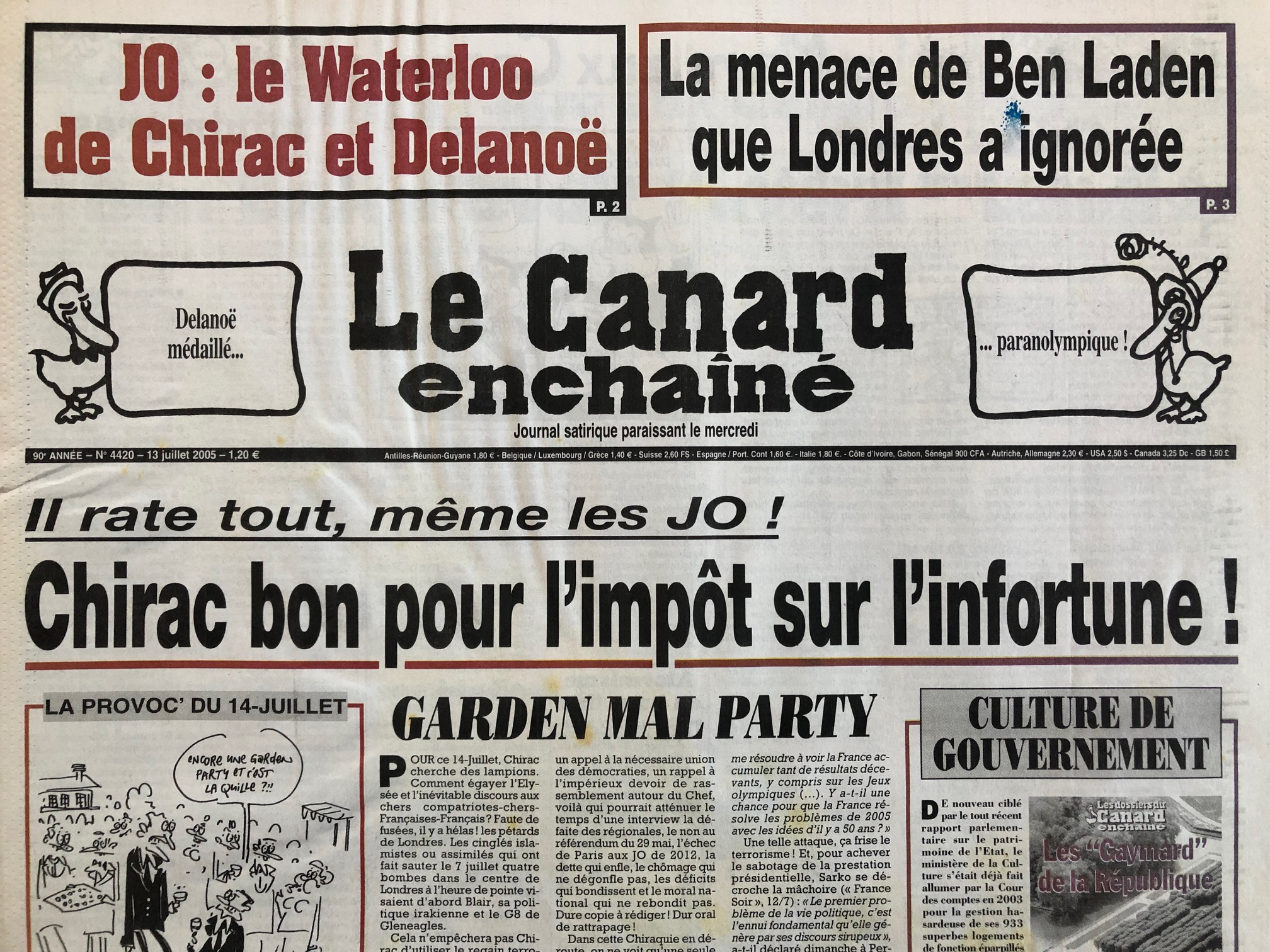 Couac ! | Acheter un Canard | Vente d'Anciens Journaux du Canard Enchaîné. Des Journaux Satiriques de Collection, Historiques & Authentiques de 1916 à 2004 ! | 4420