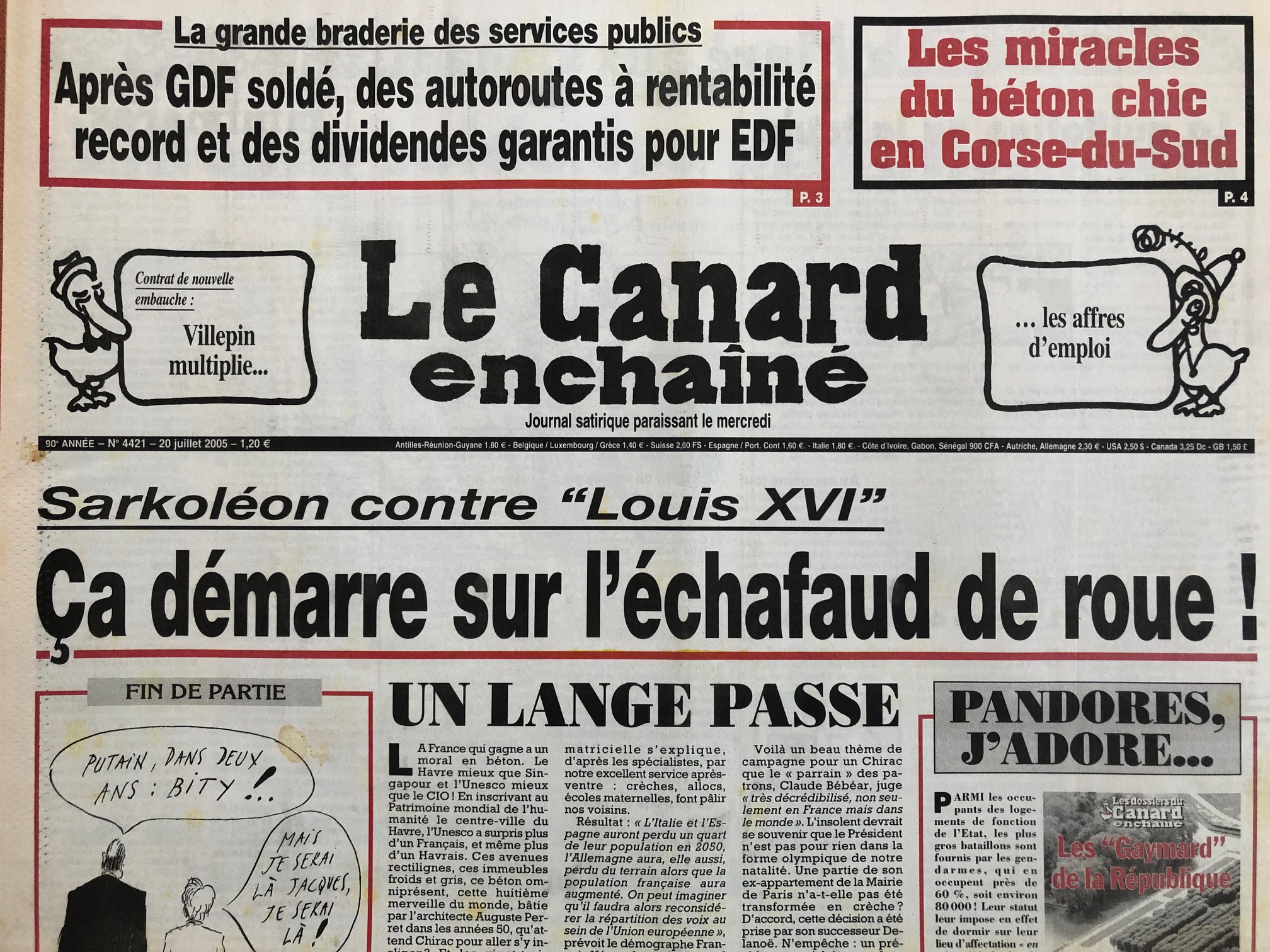 Couac ! | Acheter un Canard | Vente d'Anciens Journaux du Canard Enchaîné. Des Journaux Satiriques de Collection, Historiques & Authentiques de 1916 à 2004 ! | 4421