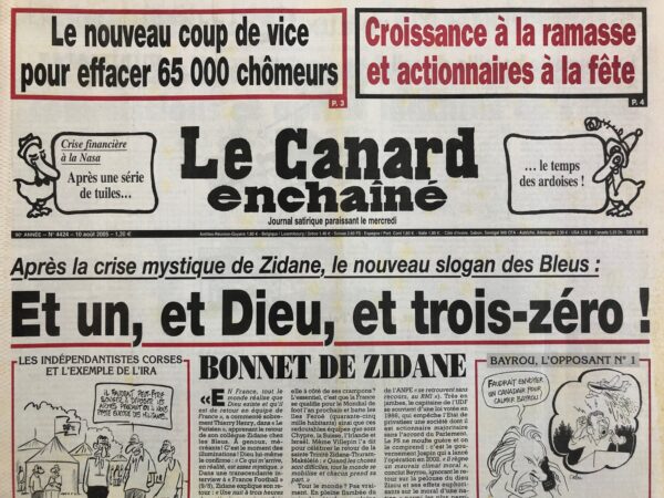N° 4424 du Canard Enchaîné -  10 Août 2005