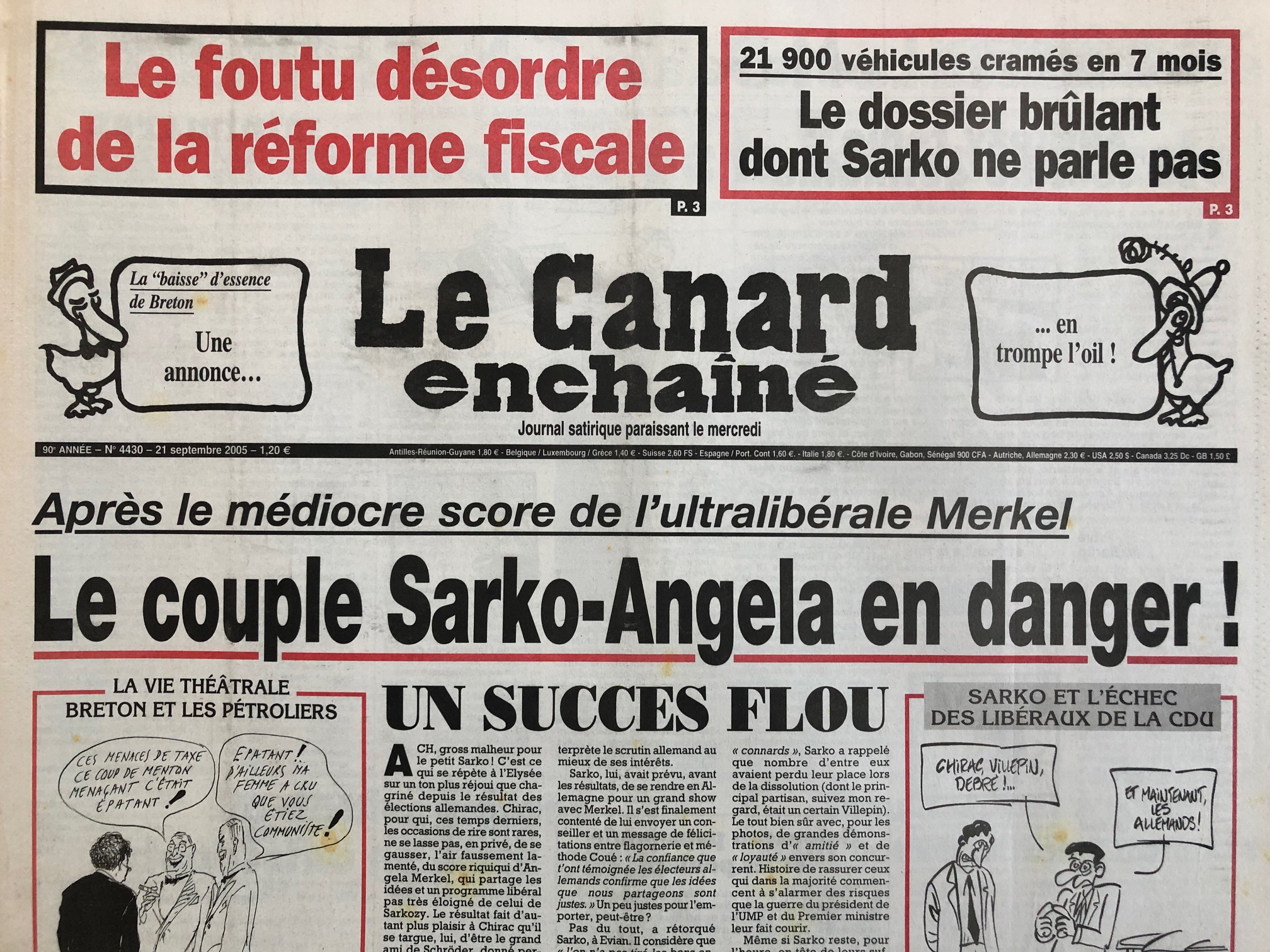 Couac ! | Acheter un Canard | Vente d'Anciens Journaux du Canard Enchaîné. Des Journaux Satiriques de Collection, Historiques & Authentiques de 1916 à 2004 ! | 4430