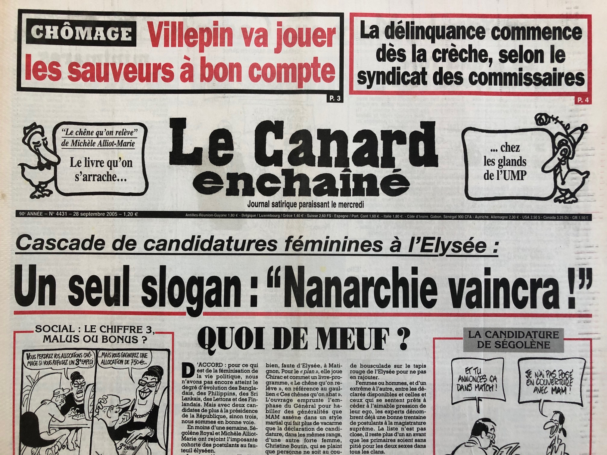 Couac ! | Acheter un Canard | Vente d'Anciens Journaux du Canard Enchaîné. Des Journaux Satiriques de Collection, Historiques & Authentiques de 1916 à 2004 ! | 4431
