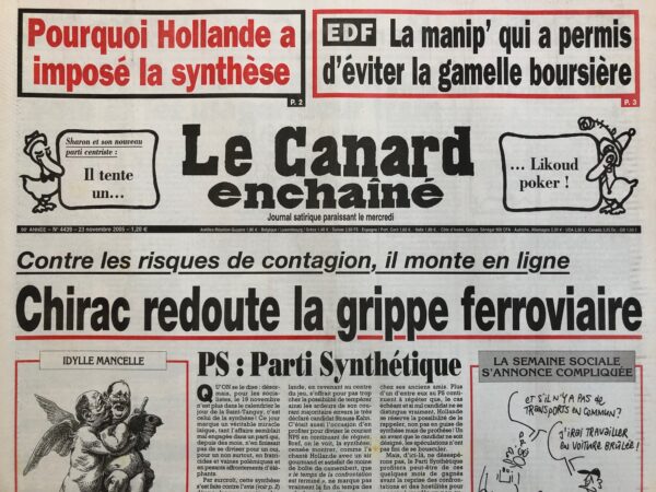 N° 4439 du Canard Enchaîné -  23 Novembre 2005