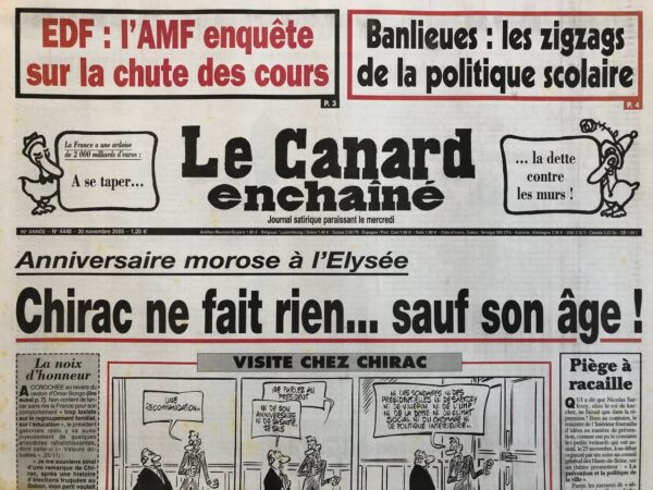 N° 4440 du Canard Enchaîné -  30 Novembre 2005
