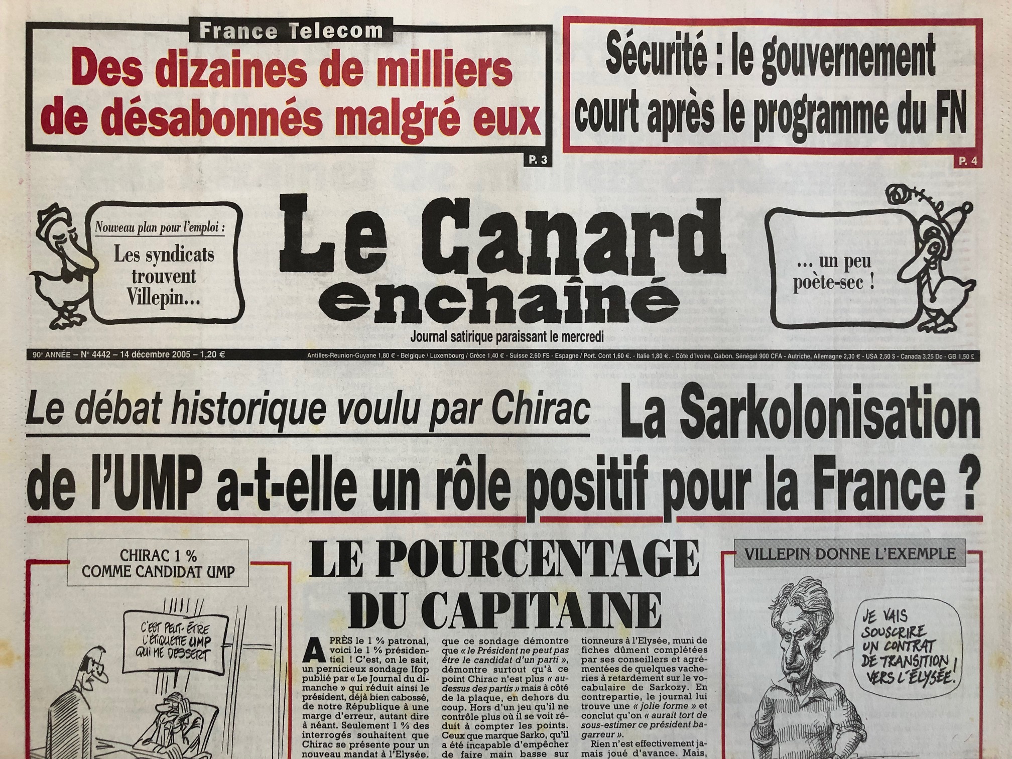 Couac ! | Acheter un Canard | Vente d'Anciens Journaux du Canard Enchaîné. Des Journaux Satiriques de Collection, Historiques & Authentiques de 1916 à 2004 ! | 4442