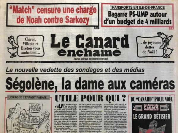 N° 4443 du Canard Enchaîné -  21 Décembre 2005