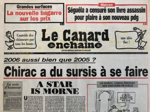 N° 4444 du Canard Enchaîné -  28 Décembre 2005
