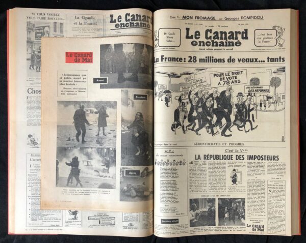 Année 1968 du Canard Enchaîné complète et brochée – Image 2