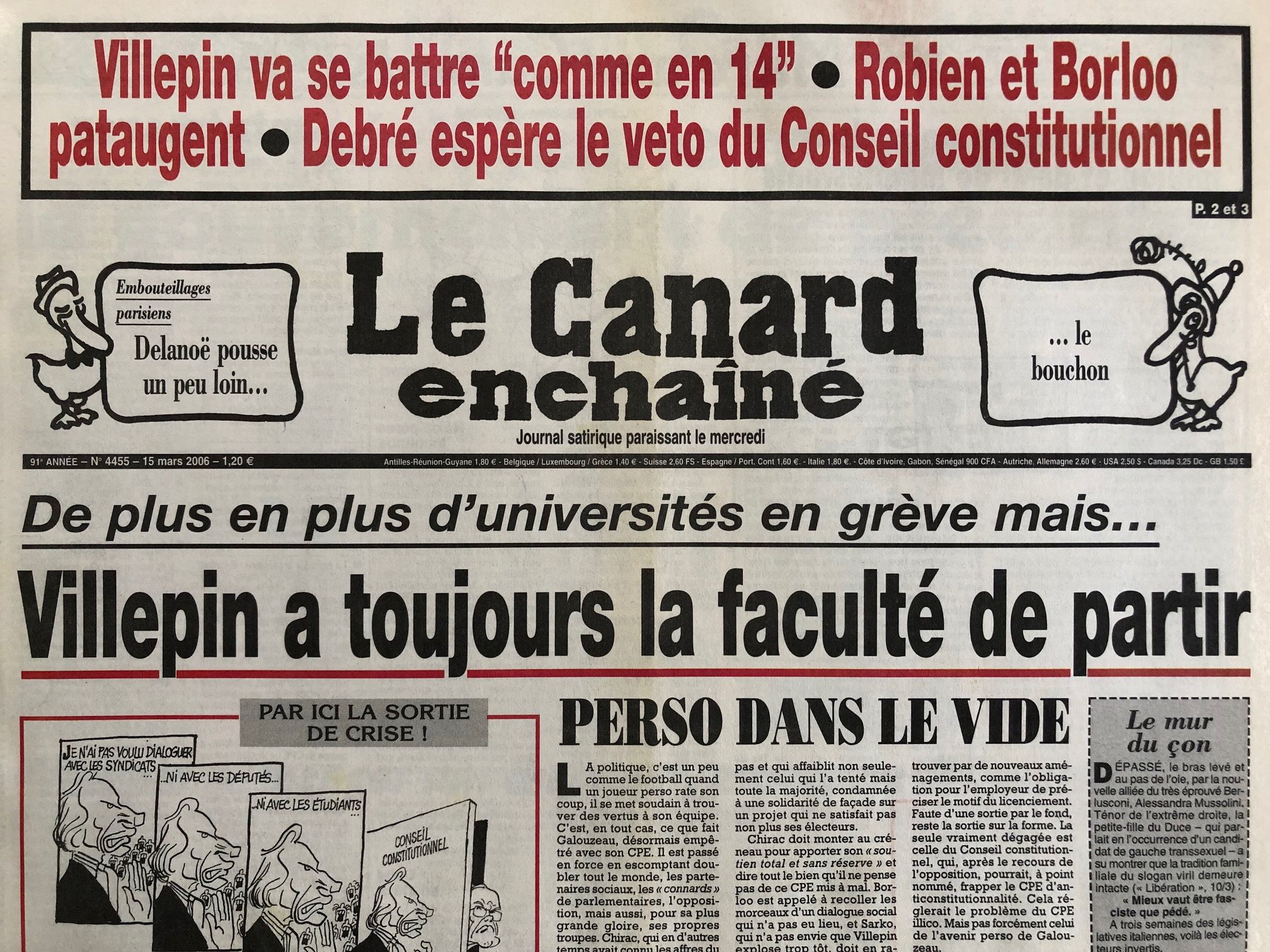 4455 Couac ! | Acheter un Canard | Vente d'Anciens Journaux du Canard Enchaîné. Des Journaux Satiriques de Collection, Historiques & Authentiques de 1916 à 2005 ! | 4455