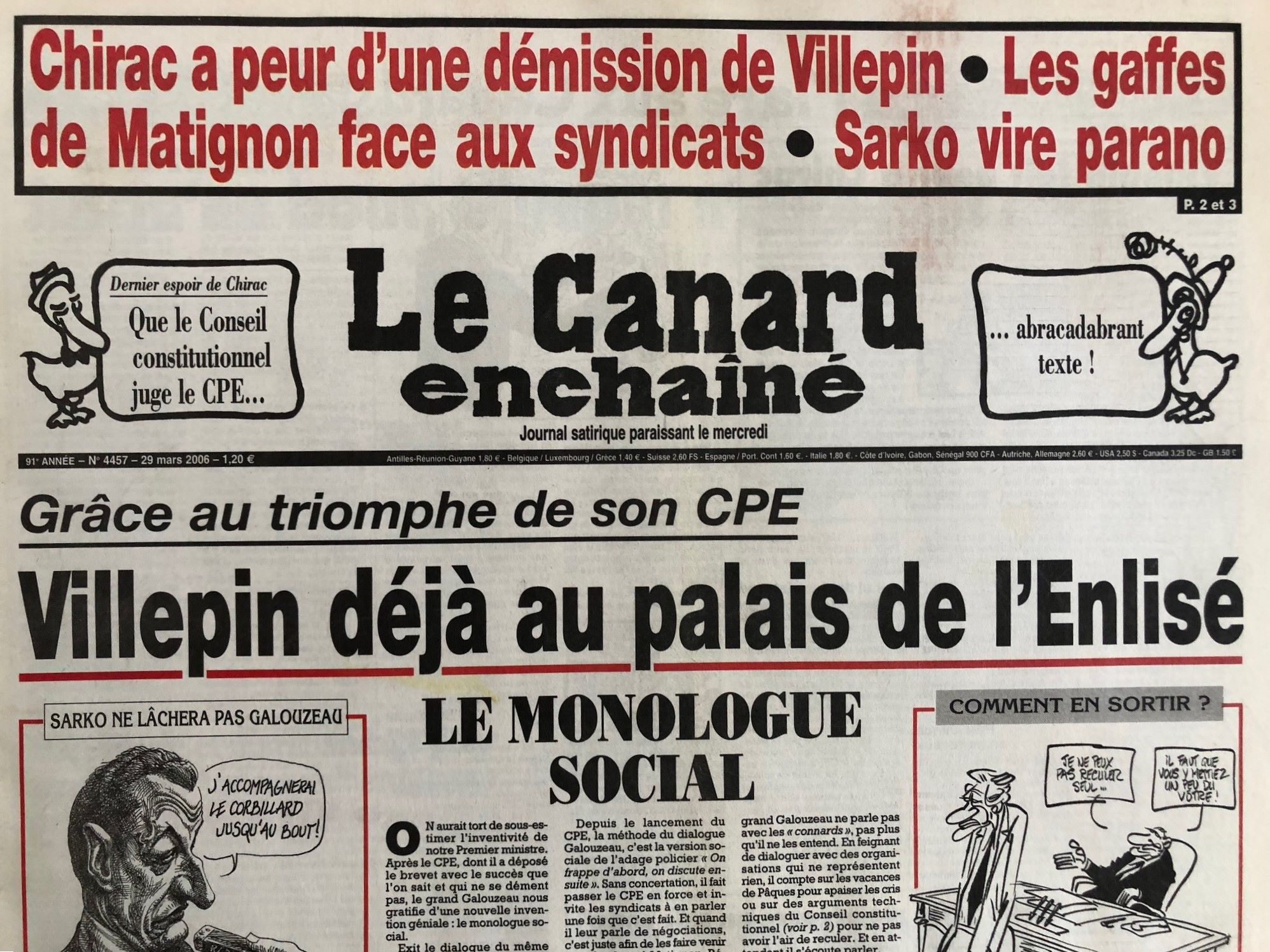 4457 Couac ! | Acheter un Canard | Vente d'Anciens Journaux du Canard Enchaîné. Des Journaux Satiriques de Collection, Historiques & Authentiques de 1916 à 2005 ! | 4457