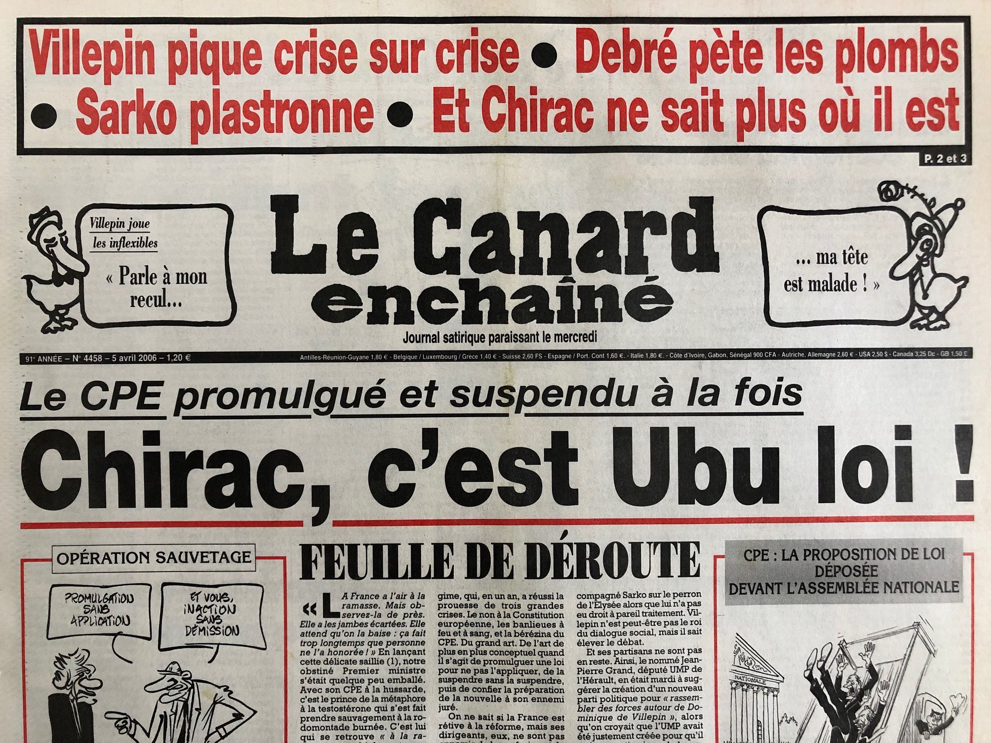 4458 Couac ! | Acheter un Canard | Vente d'Anciens Journaux du Canard Enchaîné. Des Journaux Satiriques de Collection, Historiques & Authentiques de 1916 à 2005 ! | 4458