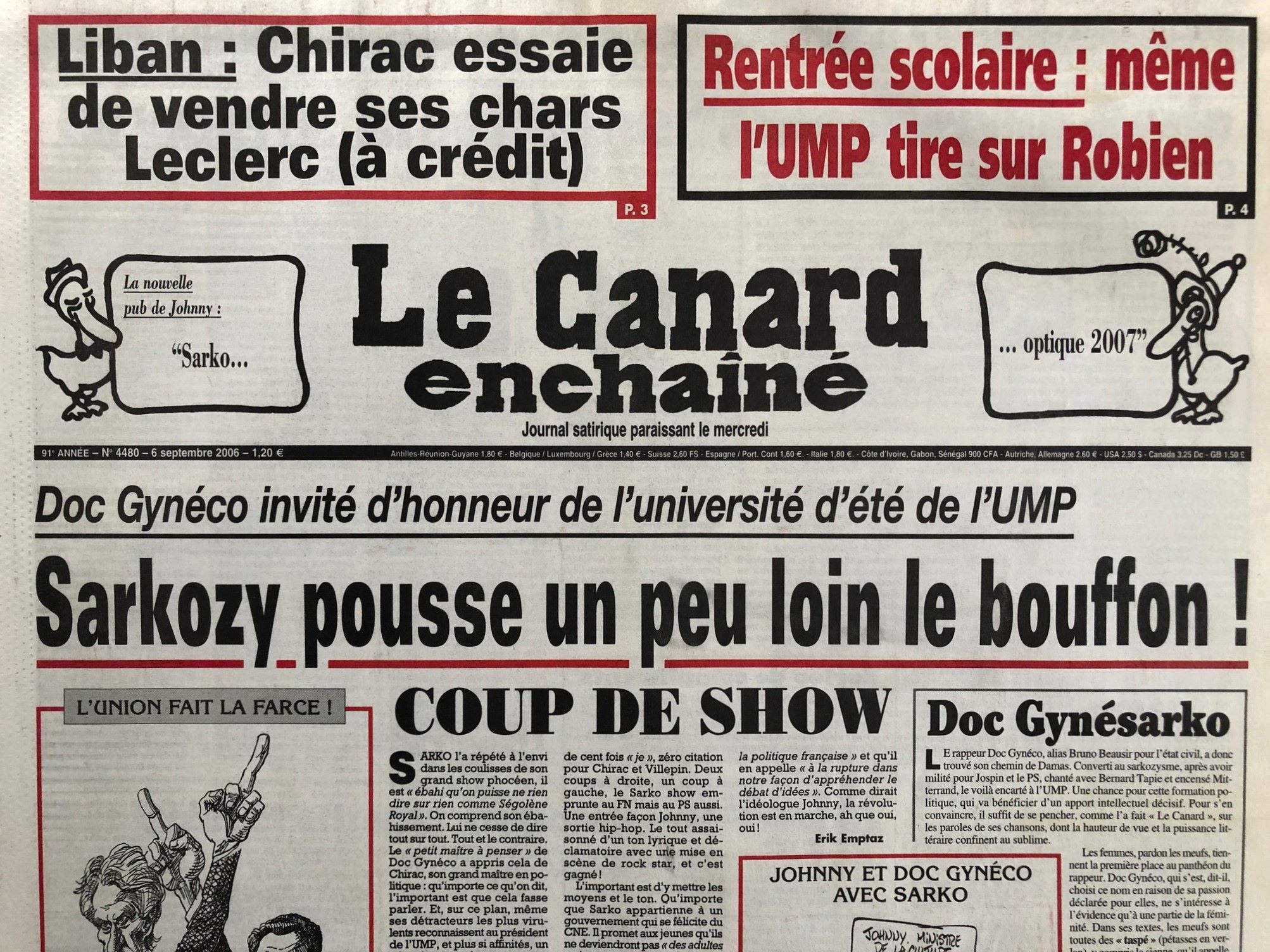 Couac ! | Acheter un Canard | Vente d'Anciens Journaux du Canard Enchaîné. Des Journaux Satiriques de Collection, Historiques & Authentiques de 1916 à 2005 ! | 4480