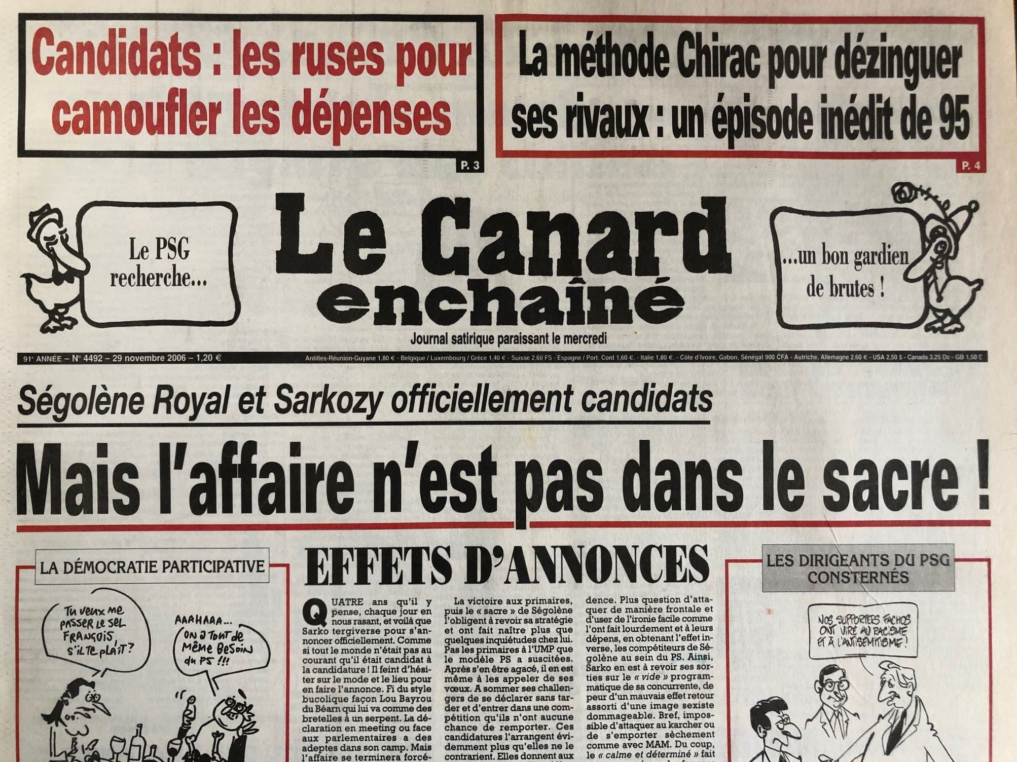 Couac ! | Acheter un Canard | Vente d'Anciens Journaux du Canard Enchaîné. Des Journaux Satiriques de Collection, Historiques & Authentiques de 1916 à 2005 ! | 4492