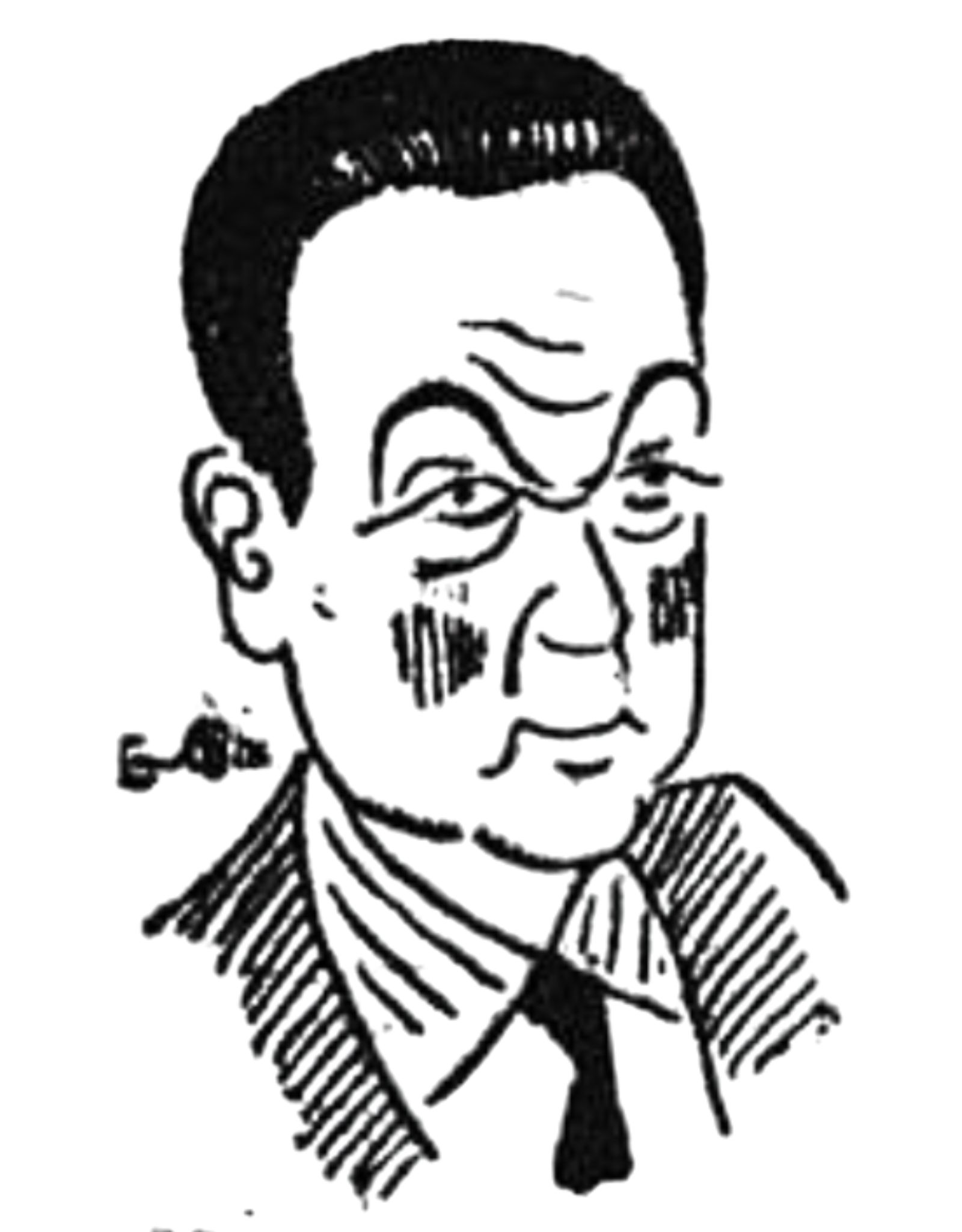 Couac ! | Les plumes et crayons du Canard | La plupart des très nombreuses collaborations occasionnelles ne sont pas répertoriées, notamment les pigistes, nombre d’illustrateurs, certains noms de plumes non encore élucidés ou signatures de dessins difficiles à déchiffrer … | brousson par cesar albin lintransigeant 13 dec 34 blanc